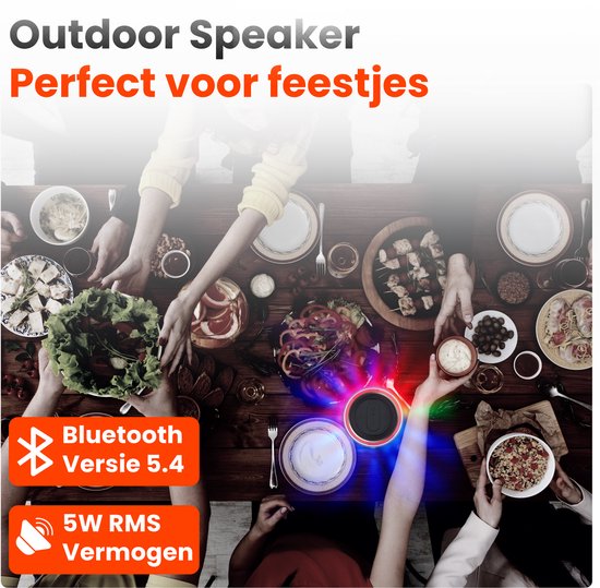 Xssive BSP19 Bluetooth Speaker Draadloos - LED Verlichting - IPX3 Waterbestendig - Lange Batterijduur van Merkloos — afbeelding 3