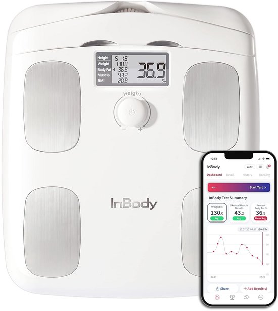 Fitdays Slimme lichaamsmeetlint met Bluetooth en led-scherm, BMI-meting en app-tracking voor fitness/afvallen, automatisch intrekbaar en draagbaar, roze