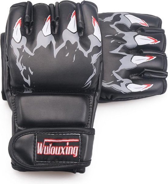 Gants de boxe - Noir - UFC - MMA - Entraînement de Kickboxing - Gants d' Gants d'arts martiaux - Gants de Sparring