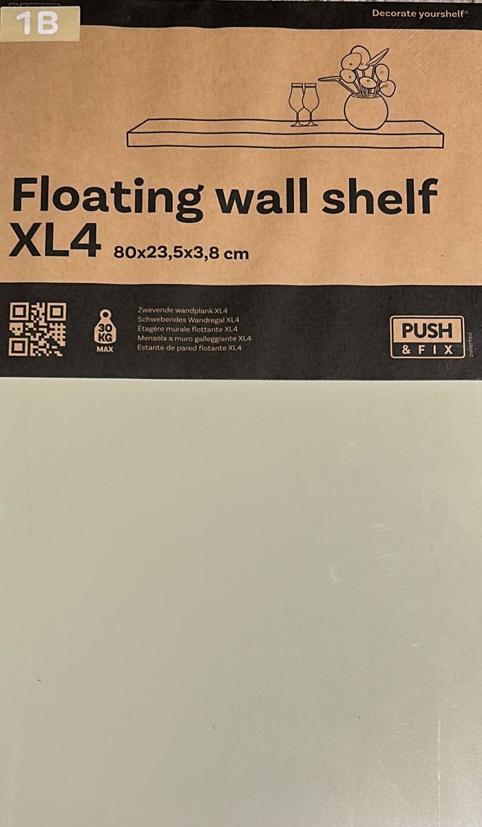 Duraline XL4 Floating Wall Shelf - Sand lacquered MDF 80 x 23.5 x 3.8