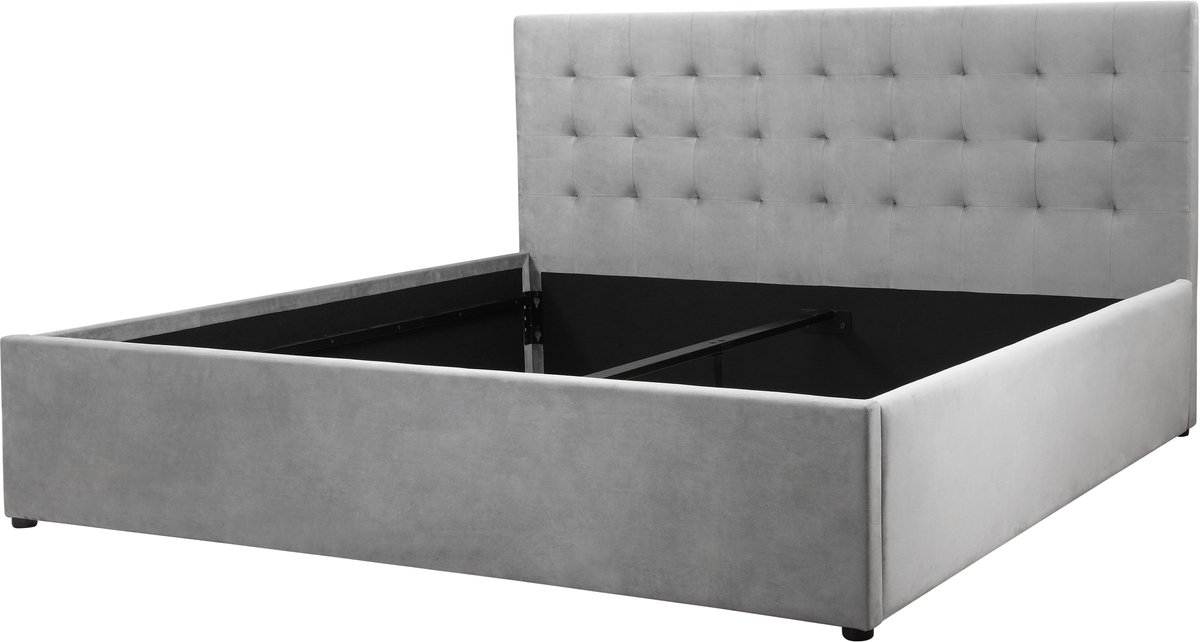 Notio Living Hamar-Bed 180x200 cm Velvet Lightgrey lichtgrijs