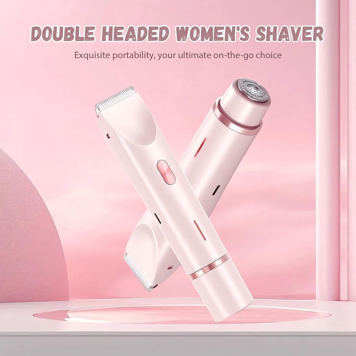 3 In 1 Ladyshave Voor Vrouwen - Nat En Droog - IPX7 Waterdicht - Elektrisch Scheerapparaat - Epilator - Bikinitrimmer - Trimmer Vrouw - Scheerapparaat Vrouw Intiem - Gezichtsscheermes - Roze — afbeelding 3