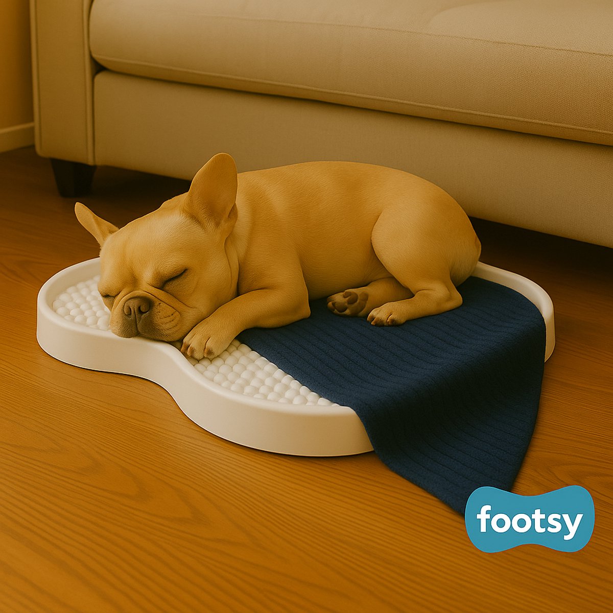 Footsy Hondenzwembad - Hondenzwembad - Hondenbad - Verkoelend Hondenzwembad - 2-in-1 Honden Zwembad én Voetenbad met Antislip MassageFoam - Ivory - Samen Genieten! thumbnail 5