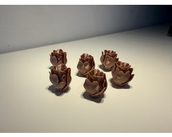 Set van 6 roosjes – Roségoud met glanzende afwerking