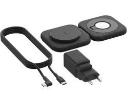 Belkin BoostCharge Pro Magnetisch laadstation, 2-in-1, draagbaar, Qi2-oplader, MagSafe-compatibel, opvouwbaar, gecertificeerde draadloze oplader, voor iPhone 17, Air, Pixelsnap, Apple Watch 11, AirPods