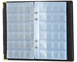 Muntenalbum - Muntenverzamelingsboek - 240 stuks grote capaciteit - 4*4cm antieke muntenmap verzamelalbum - 4*4cm120 raster gemengd pakket - Engels, zwarte kaft