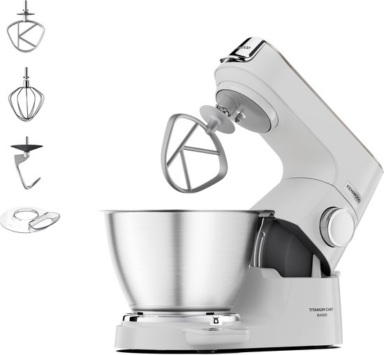Kenwood Titanium Chef Baker keukenmachine 1200 W 5 l Zilver Ingebouwde weegschalen
