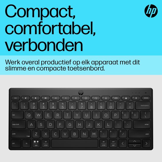 Clavier Bluetooth HP noir, compact, disposition Azerty.