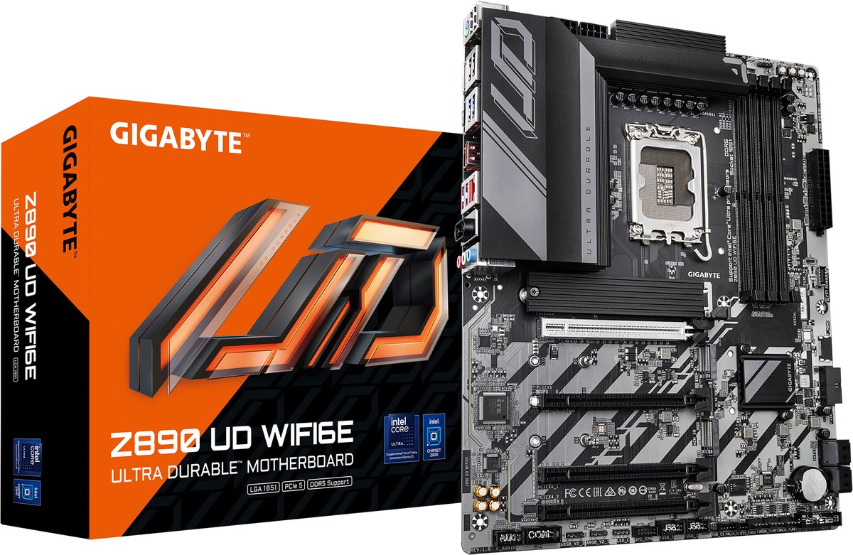 GIGABYTE Z890 UD WIFI6E moederbord RAID, 2.5Gb-LAN, WIFI, BT, Sound, ATX