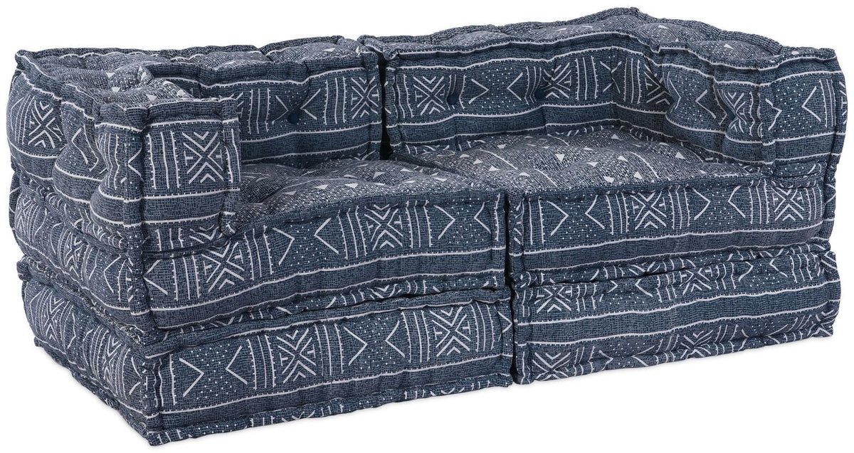 VidaXL Poufs Modulaires 3 Pièces En Tissu Indigo - Sièges Confortables Et Polyvalents