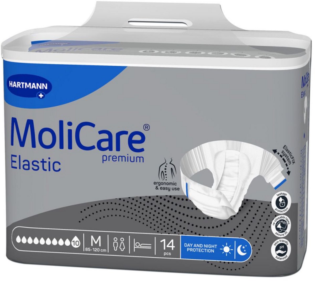 Molicare Premium Slip Elastic 10 druppels Medium - 4 pakken van 14 stuks