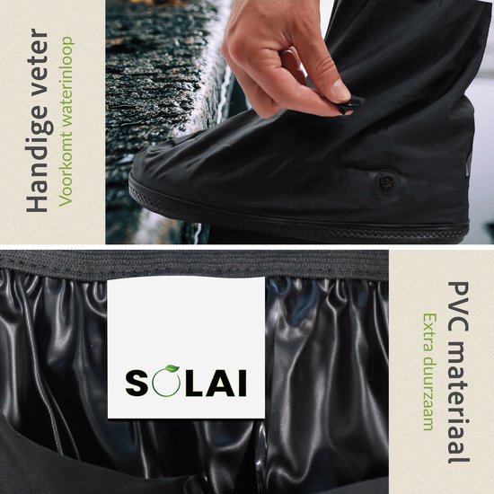 Solai Waterdichte Overschoenen - Antislip Regenhoes voor Fiets & Scooter - Regenschoenen Maat 37-38,5 — afbeelding 3