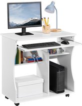 GIANTEX Bureau d'Ordinateur- 2 Tiroirs - Cadre en Métal - 2 Kits Anti-Bascule - 111 x 48 x 76 cm