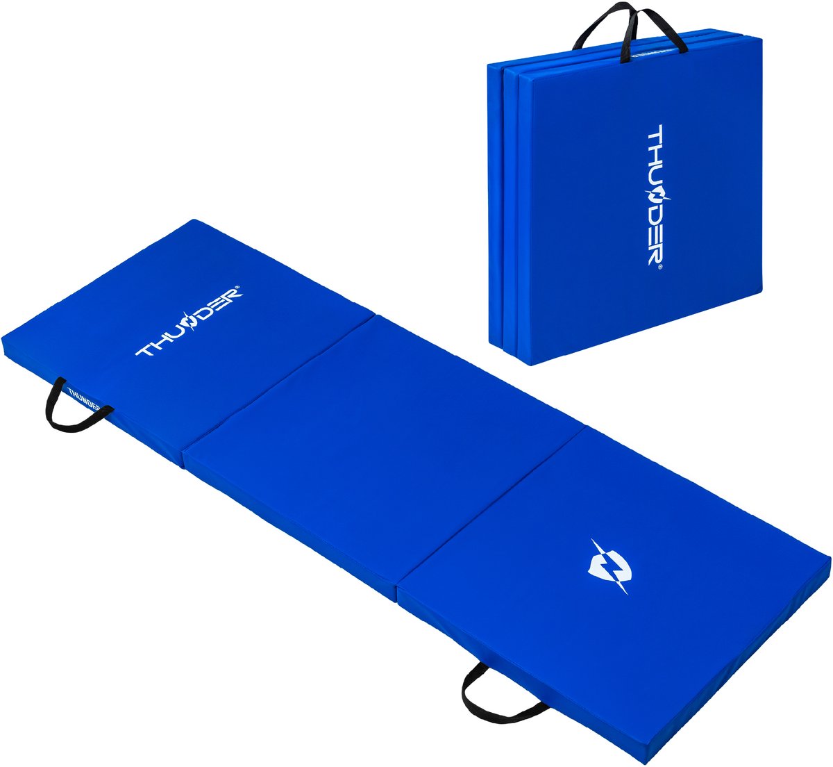THUNDER® Opvouwbare Gymnastiekmat MG-01-BLUE - 180x60x4 cm - Antislip - Fitnessmat - Blauw