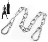 1 Ophangketting ketting met 2 haken - Roestvrijstalen ketting - Zilveren ringketting - Verstelbare lengte - Kan zware voorwerpen ophangen zoals zandzakken, schommels, enz. - Geschikt voor zandzakken, tuinen, deuren - 5 mm * 50 cm