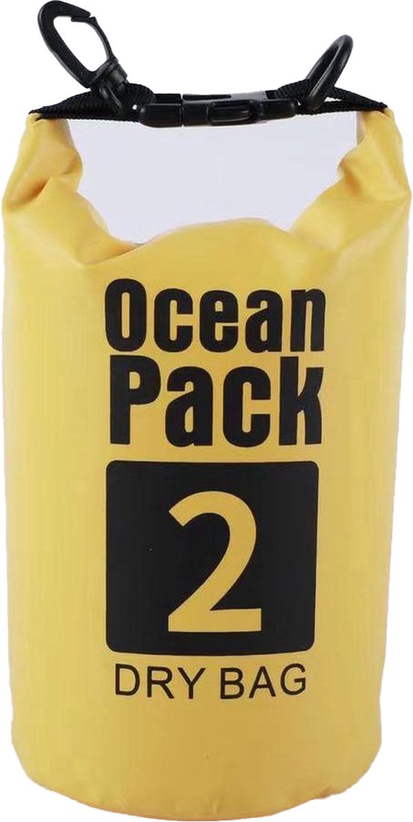 Waterdichte Tas - Dry bag - 2L - Geel - Ocean Pack - Dry Sack - Survival Outdoor Rugzak - Drybags - Boottas - Zeiltas