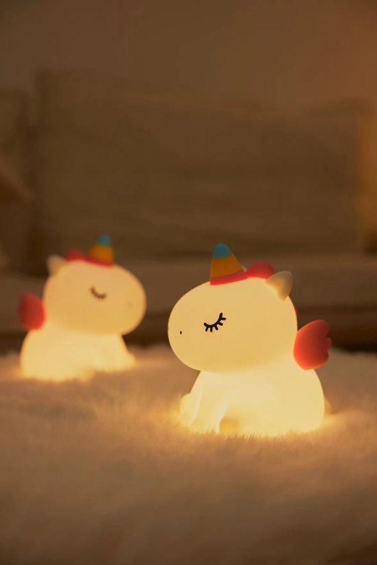 Nachtlampje Kind - LED Siliconen Nachtlamp - Draadloos & Oplaadbaar - Eenhoorn van Sitting Unicorn Silicone Lamp — afbeelding 3