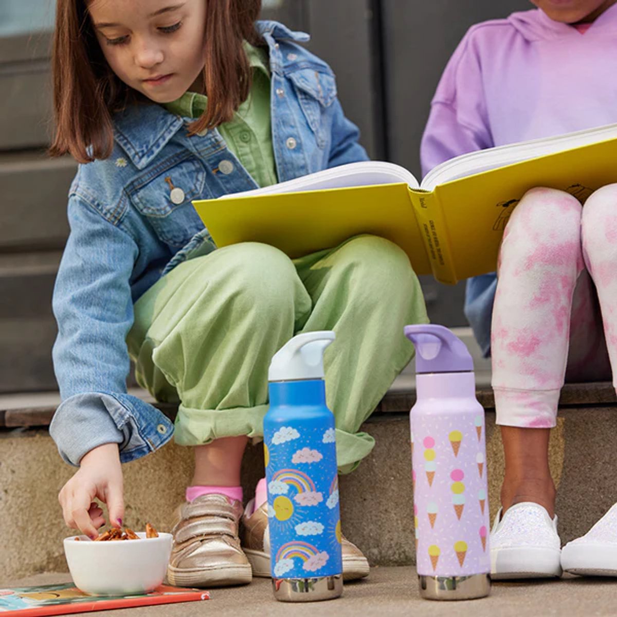 Klean Kanteen - Kinder Isolatiefles Classic N met flipsportdop, 355ml/12oz. dino skate - drinkfles – foto 4