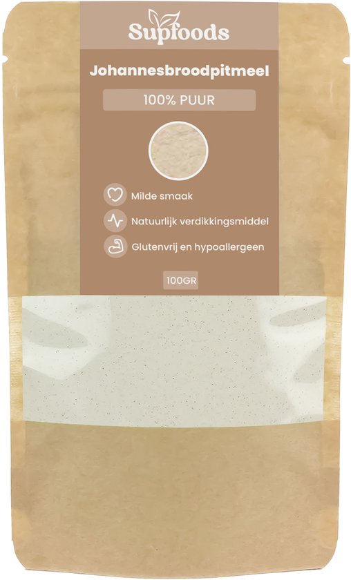 Farine de caroube 100% Biologique - 100 gram - Épaississant naturel pour la cuisson et la cuisine - Farine de caroube pour alimentation infantile