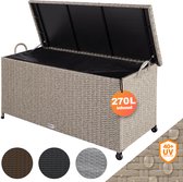 Bol.com Casaria Opbergkist – Weerbestendig 122x56x61cm 420L - Crème aanbieding