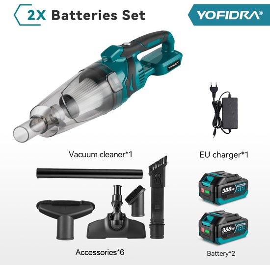 Yofidra Kruimeldief Draadloos 18V Grijs/Blauw - Yofidra - €75,00