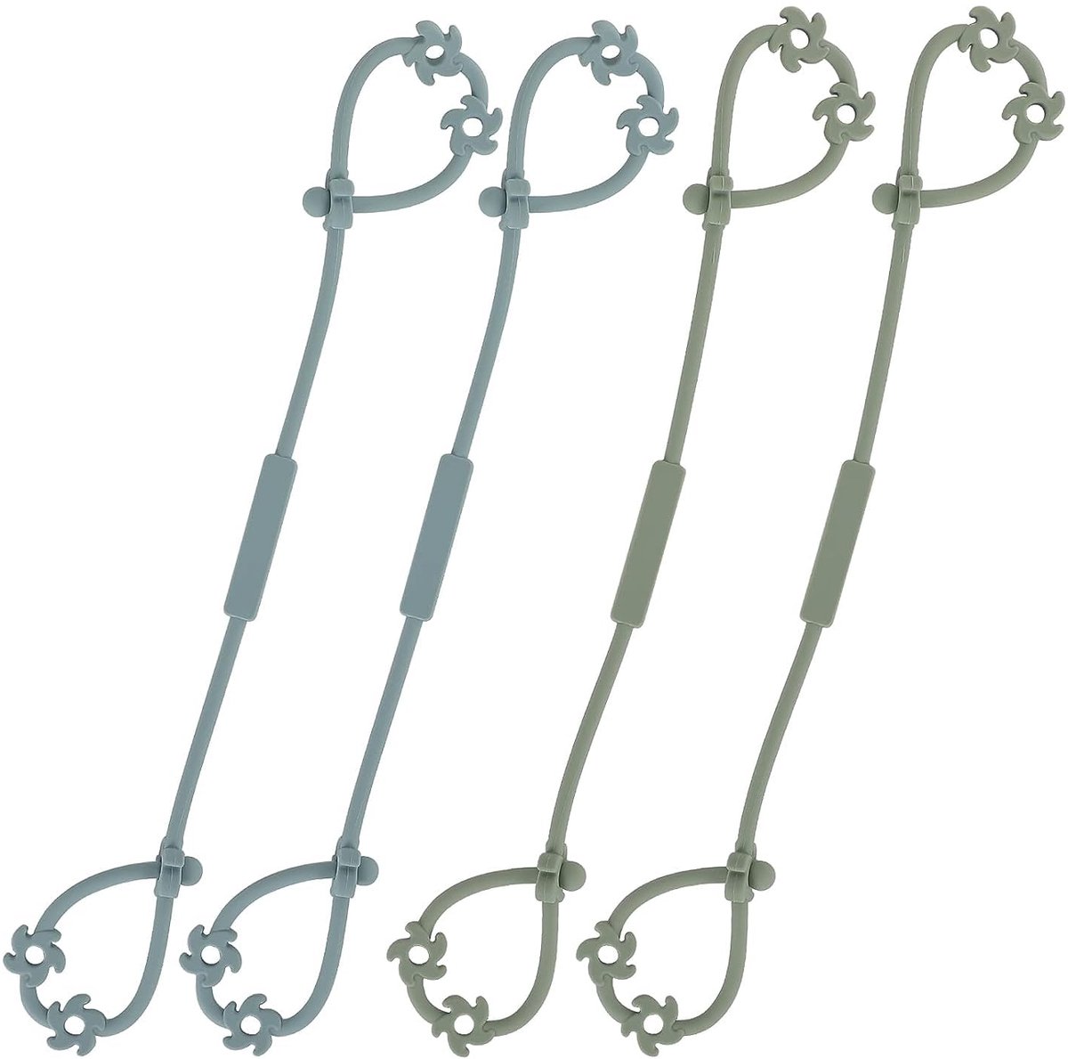 Ibenzoa® Veiligheidsriem en Bekerhouder voor Kinderaccessoires met Voedselveilige Siliconen, BPA-vrij, 2 Stuks Set in Salie