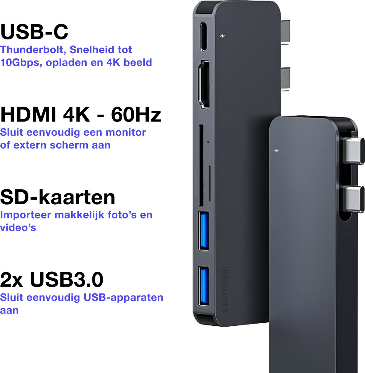 iMounts MacBook Air usb-c hub - HDMI - docking station thumbnail 4