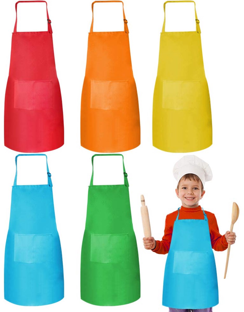 Ibenzoa® Verstelbare Kinderschorten Set voor Jongens en Meisjes - Ideaal voor Koken, Bakken en Schilderen (7-13 jaar)
