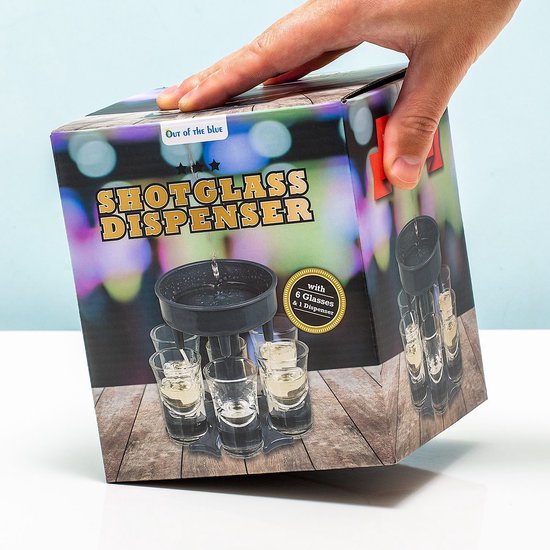 Shotglazen - 6x stuks - glas/kunststof - drank dispenser - shotjes - shotglaasjes - drankspel