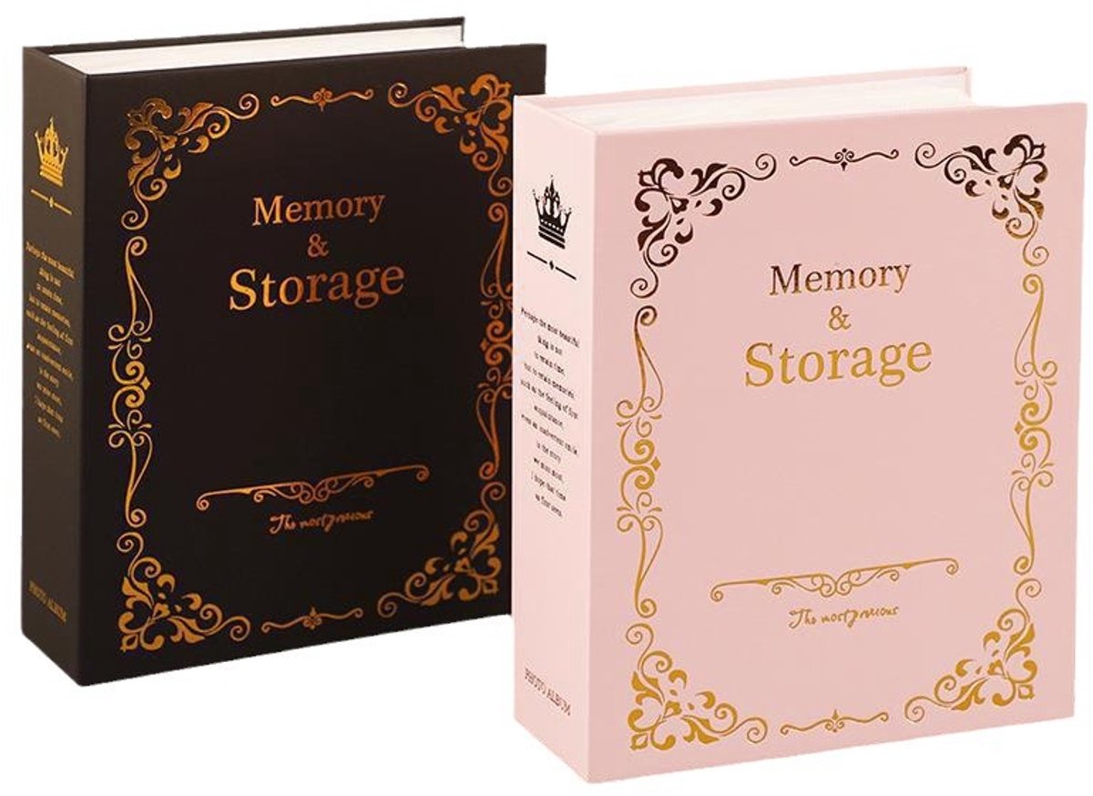 Fotoalbum - Geschikt voor 6 inch foto's - 11x15cm - 2 stuks - Zwart en Roze