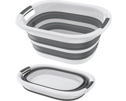 NAIZY Wasmand, opvouwbaar, 26 liter, wasverzamelaar, wasbak van kunststof met 2 handgrepen, draagbaar, inklapbaar, ruimtebesparend, bewaardoos voor kleding, speelgoed en camping
