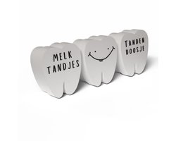 D3CO.nl - Set van 3 - Tandendoosje - Tandendoos - Tanddoos - Tandenbakje - Melktanden - Bewaardoosje