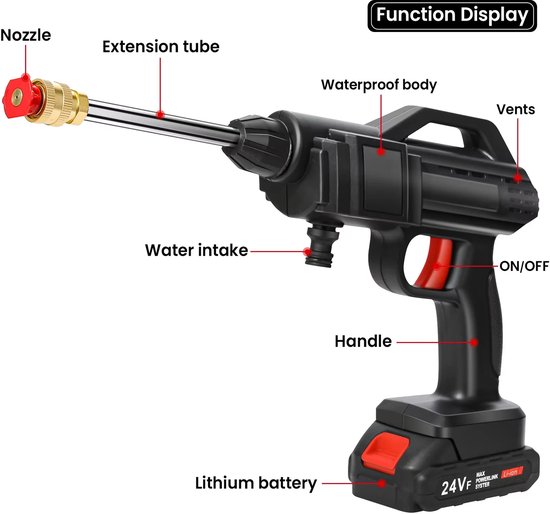 Vaderdag Cadeau – 50Bar Draadloze Hogedrukreiniger | Krachtige Waterdruk Tool voor Papa – Auto, Tuin & Outdoor Gadget