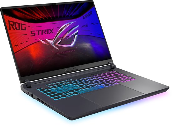 ASUS ROG Strix G16 G615LW-S5058W - Laptop - 16" WQXGA - Intel Core Ultra 9 275HX - NVIDIA GeForce RTX 5080 - 32 GB DDR5 - 1 TB SSD - Windows 11 Home - QWERTY - grijs
