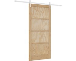 vidaXL - Schuifdeur - met - Hardware - Set - 93x202 - cm - Massief - Grenenhout