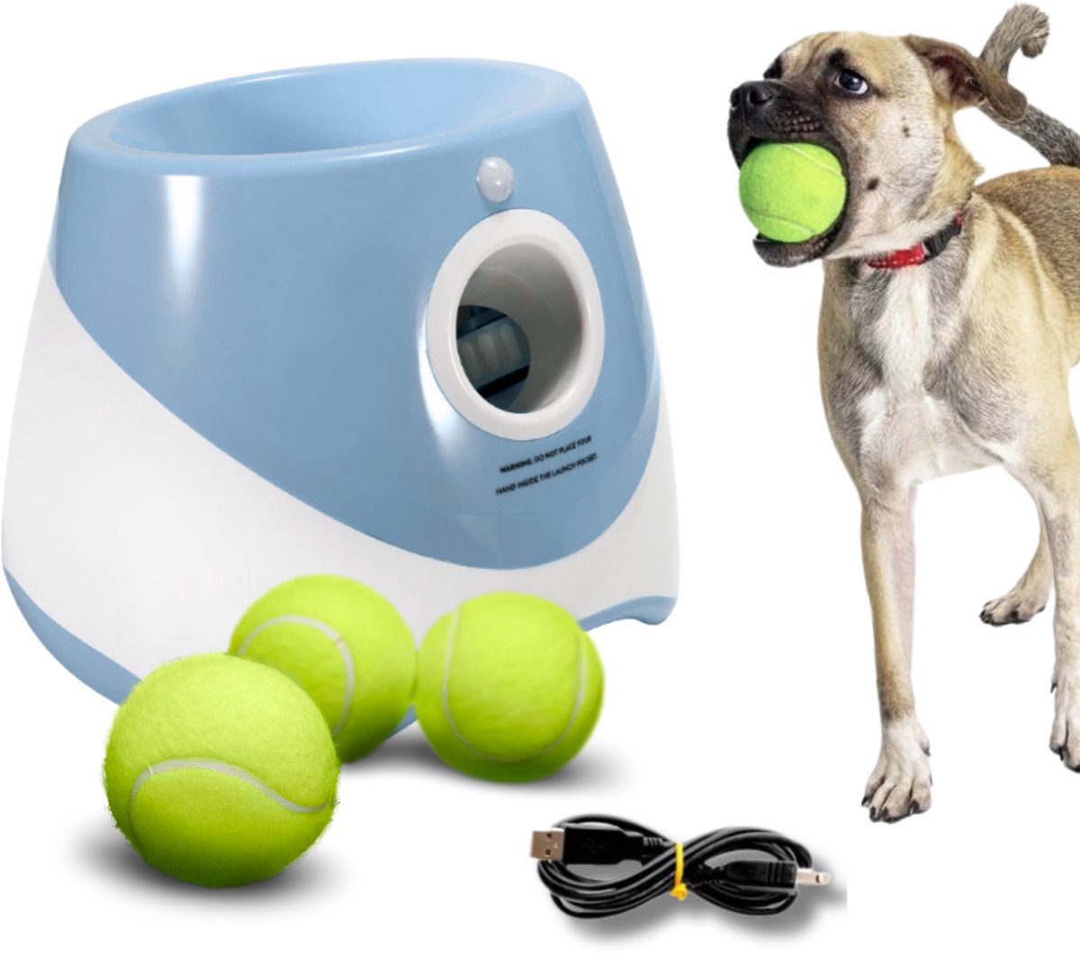 Climsom Ballouf Deluxe Automatic Ball Launcher for Dogs, Includes 6 Climsom Ballouf Deluxe Automatic Ball Launcher for Dogs, Includes 6