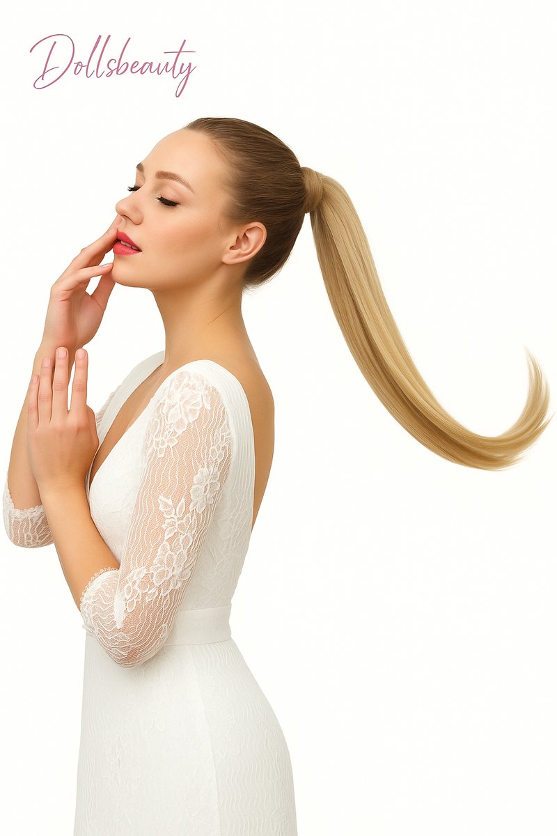 Wrap Around Ponytail Haar Extensions Paardenstaart Extension Haarstuk - natuurlijke lange paardenstaart - Zwart