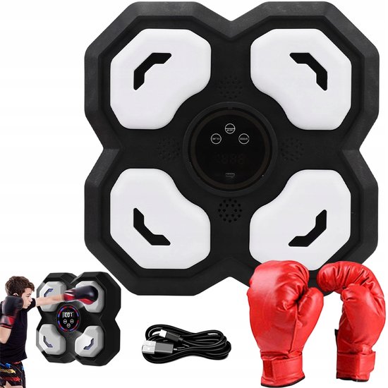 UUE Music Boxing Machine, 9 Geschwindigkeitsmodi Boxing Machine, Musik Box Maschine mit LED-Licht und Bluetooth Musik, Boxmaschine mit LED-Anzeige für Erwachsene und Kinder zum Reaktionstraining