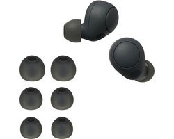 kwmobile 6x cover voor in-ear oortjes geschikt voor Sony WF-C700N - Vervangende oordopjes van siliconen in donkergrijs - 3 maten