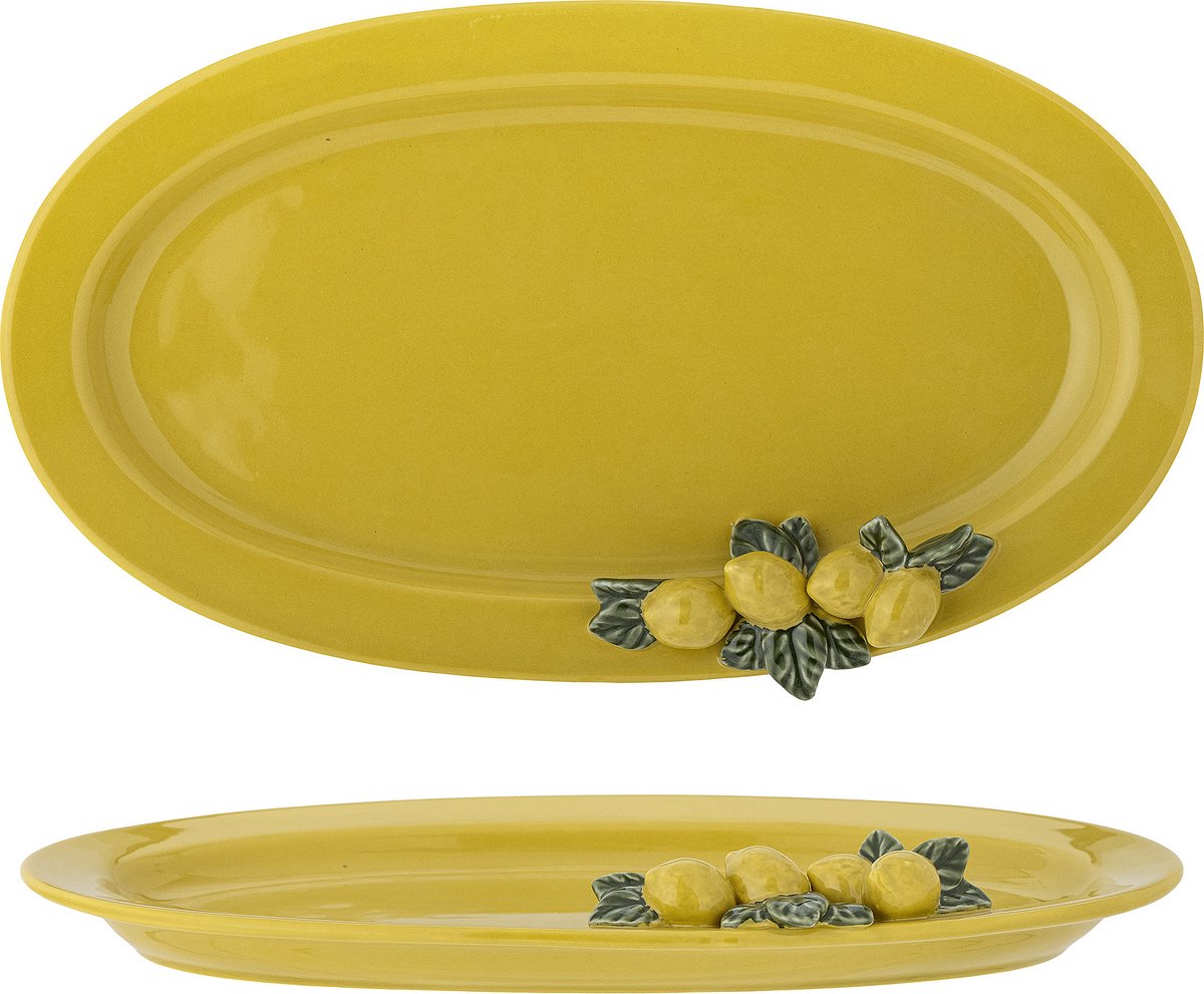 Serveerschaal aardewerk geel Limone 36cm