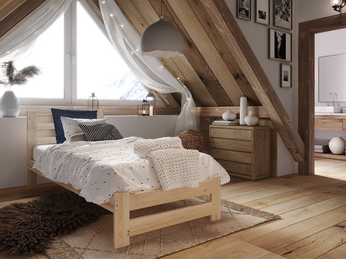 Parwood Nebraska - Houten Bed - 100x200 cm - Scandinavische Den - Naturel