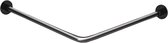 Tringle à rideau de douche sans perçage - Dimensions 70-100 x 70-100 cm - Support d'angle extensible en acier inoxydable 304 en forme de L - pour salle de bain - noir