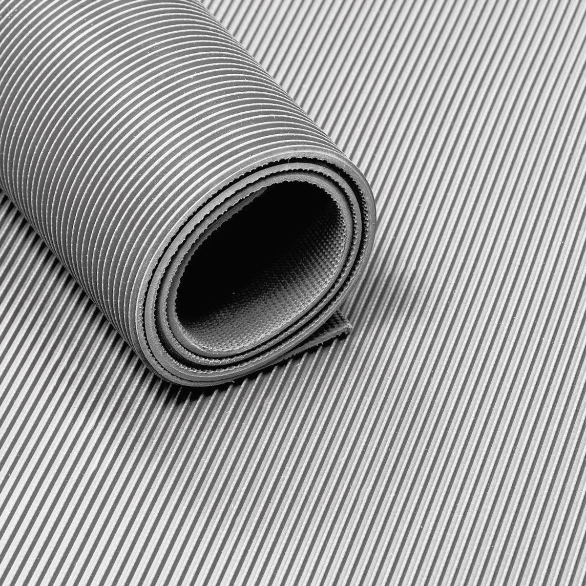 Rubber loper / rubbermat op rol ribbel 3mm grijs - Breedte 100 cm - Geurarm - PER METER