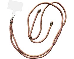 Smartphonica Telefoonkoord Universeel - verstelbaar afneembaar koord voor mobiele telefoon - 150 CM - Telefoonketting Meerkleurig