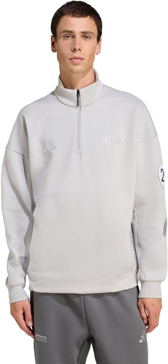 Adidas Performance Mercedes Amg Petronas Formule One Team Arrows Sweater Met Halflange Rits Heren Grijs