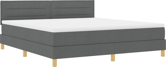 Boxspringbed met matras en bedkast, LUDANO stof Noel lichtgrijs 160x200 cm H2-Pocket