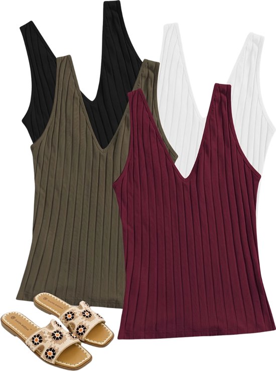 Bovista Topje Dames - Kleding - Shirt - Blouse - Kort - Volwassen - 4 Pcs - Gemengd - Maat M