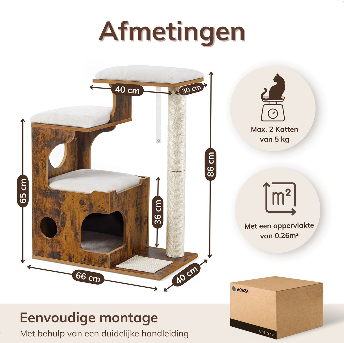 ACAZA ACAZA 86 cm Kattenkrabpaal - afbeelding 3