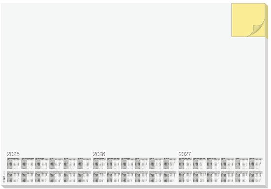 Sigel bureau onderlegger - 59,4x41cm - wit - met memoblok - 30 vel - met kalender 2025/2026/2027 - SI-HO490