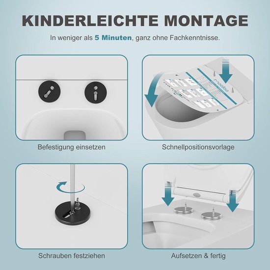 MEEJEE Softclose Wc-bril – O-vorm – Wit – Urea-duroplast – Snel Te Monteren & Eenvoudig Te Reinigen – Antibacterieel